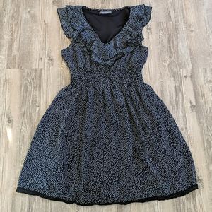 Black w/white polka dots mini sleeveless dress